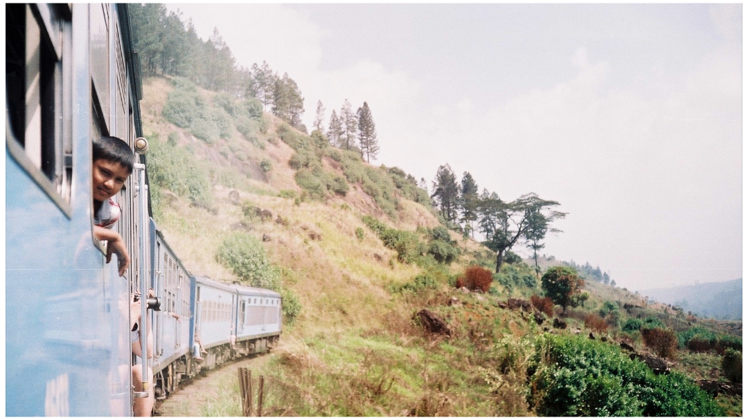Boy on train